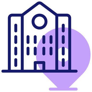 Bina. Web simgesi basit illüstrasyon