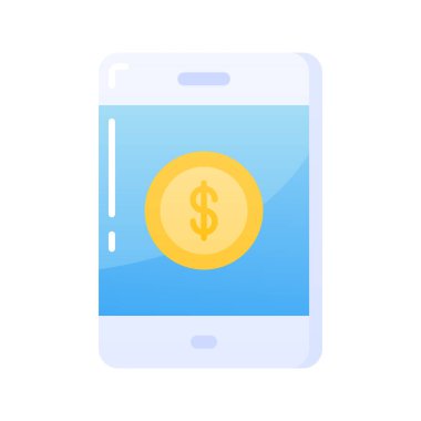 mobil bankacılık düz vektör simgesi