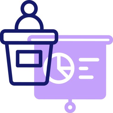 sunum web simgesi basit illüstrasyon