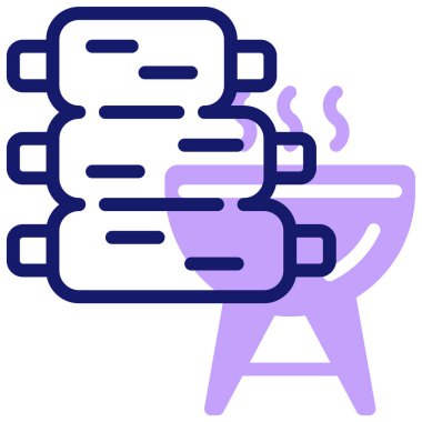 kaburga ikonu vektör illüstrasyonu