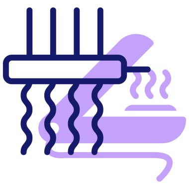 Saç ütüleme. Web simgesi basit illüstrasyon