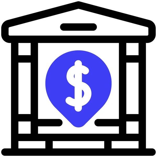 Ícone Banco Ilustração Vetorial Design Simples — Vetor de Stock