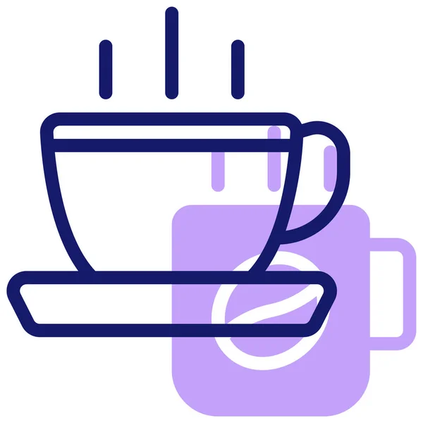 Tazza Caffè Web Semplice Illustrazione — Vettoriale Stock