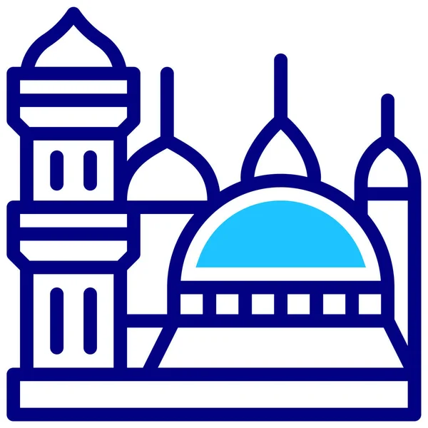 Mešita Webová Ikona Jednoduchá Ilustrace — Stockový vektor
