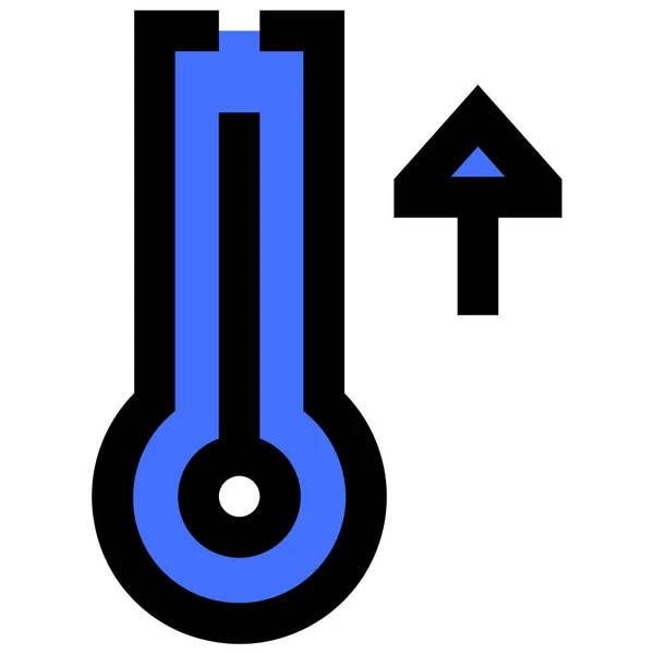Termómetro Icono Web Ilustración Simple — Vector de stock