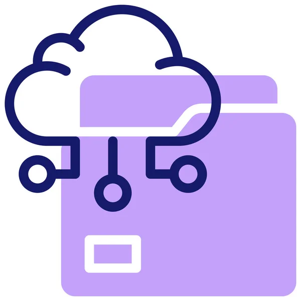 Cloud Computing Icoon Vector Illustratie Eenvoudig Ontwerp — Stockvector