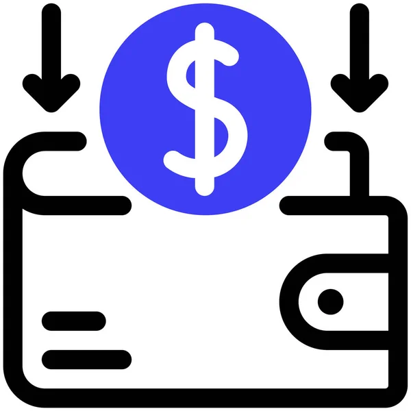Λεφτά Web Εικονίδιο Απλό Σχεδιασμό — Διανυσματικό Αρχείο