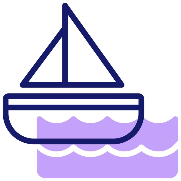Una Barca Icona Web Semplice Illustrazione — Vettoriale Stock