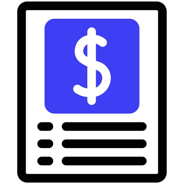 Ícone Vetor Relatório Financeiro Estilo Símbolo Liso Bicolor Cores Azuis — Vetor de Stock