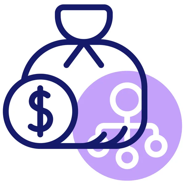 Money Bag Web Icon Illustration — Stock Vector