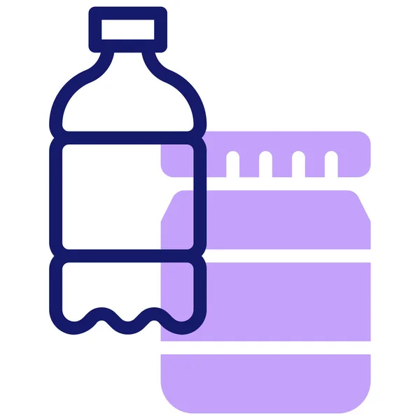 Μπουκάλι Νερό Απλή Απεικόνιση — Διανυσματικό Αρχείο