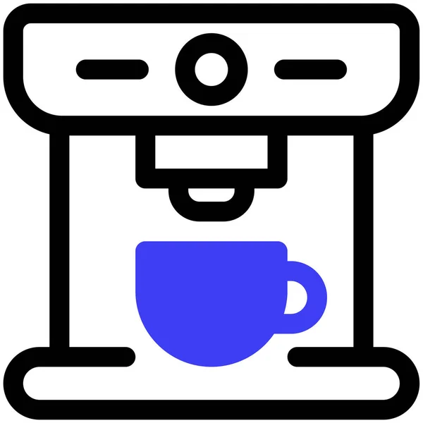 Kahve Makinesi Web Simgesi Basit Illüstrasyon — Stok Vektör