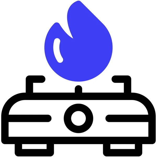 Ícone Fogão Gás Ilustração Simples — Vetor de Stock