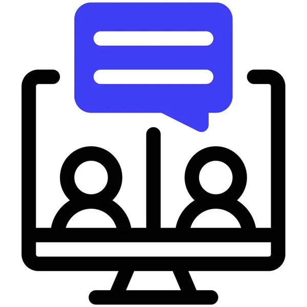 Online Συνάντηση Chat Εικονογράφηση Απλό Εικονίδιο Web — Διανυσματικό Αρχείο
