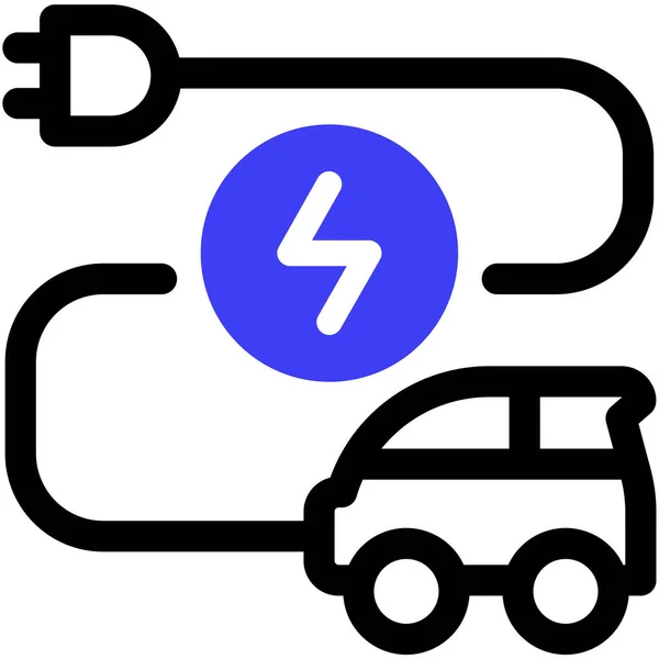 Electric Car Web Icon Simple Illustration — Stock Vector