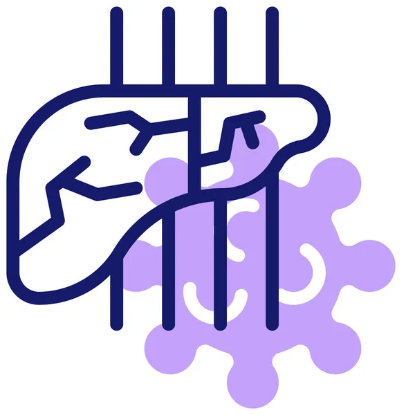 Icono Del Hígado Ilustración Vectorial Diseño Simple — Vector de stock