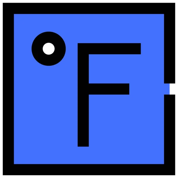 Fahrenheit Icono Web Diseño Simple — Vector de stock