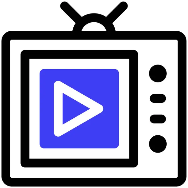 Icono Web Televisión Diseño Simple — Vector de stock