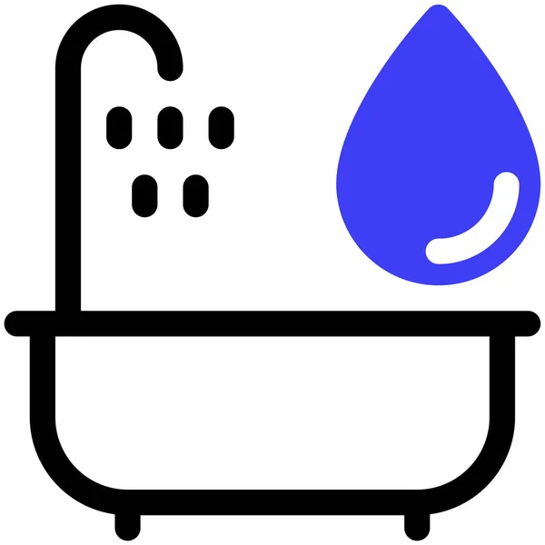 Banyo Yap Web Simgesi Basit Tasarım — Stok Vektör