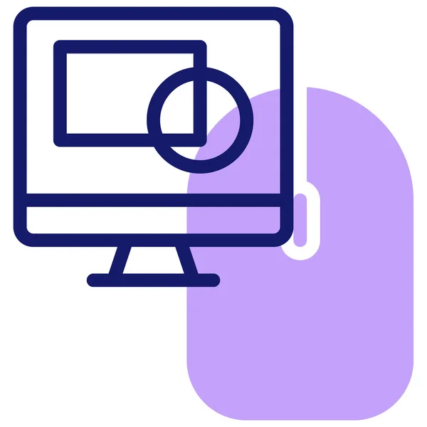 Ícone Computador Ilustração Vetorial Design Simples — Vetor de Stock