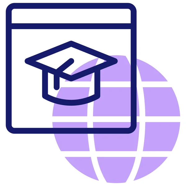 Diploma Icona Web Semplice Illustrazione — Vettoriale Stock