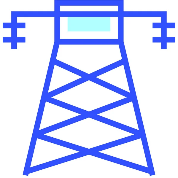 Torre Eléctrica Icono Web Ilustración Simple — Archivo Imágenes Vectoriales