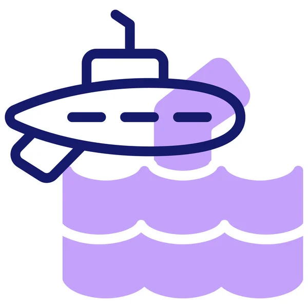 Icône Sous Marine Web Illustration Simple — Image vectorielle