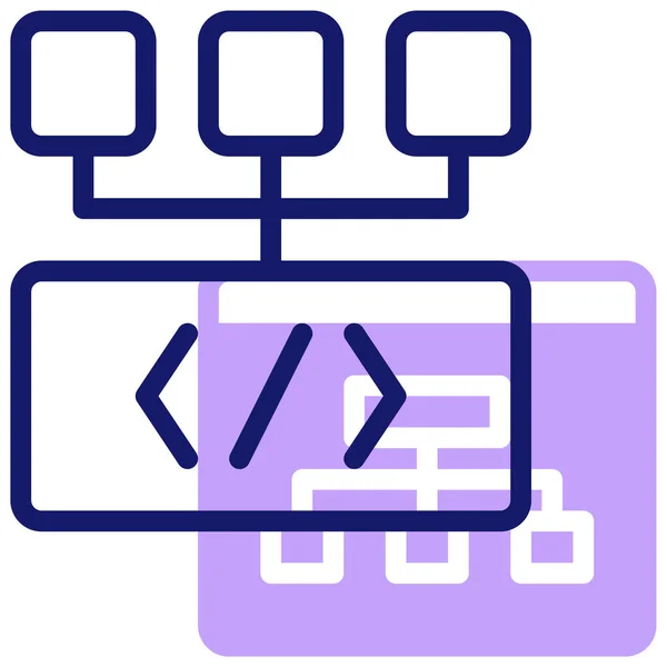 Kódování Webová Ikona Jednoduchá Ilustrace — Stockový vektor