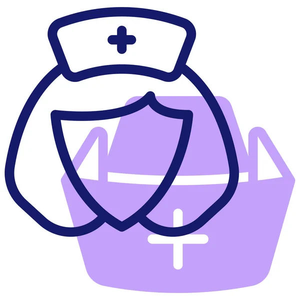 Verpleegkundige Dokter Web Icoon Eenvoudige Illustratie — Stockvector