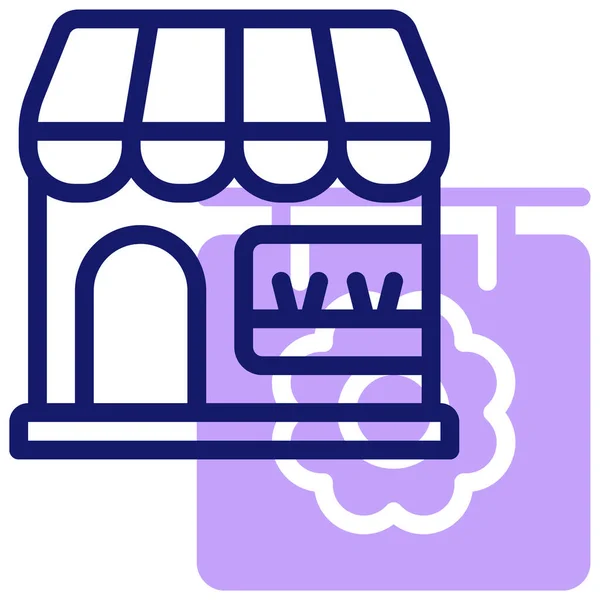 Boutique Icône Web Illustration Simple — Image vectorielle