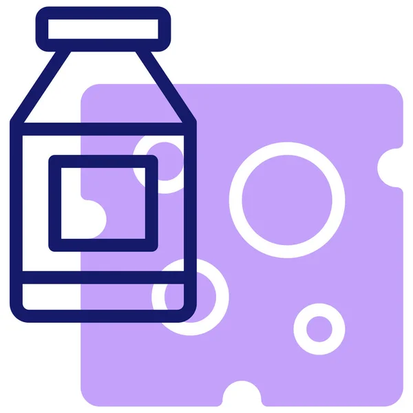 Lácteos Icono Web Ilustración Simple — Vector de stock