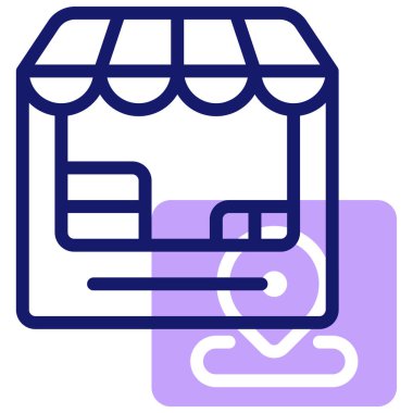 kiosk simgesi, vektör illüstrasyonu basit tasarım