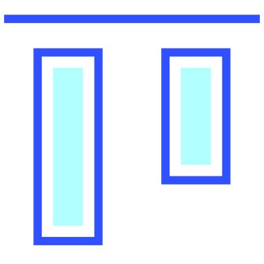 Dikey Hizalama Üst Modern simge, vektör illüstrasyonu