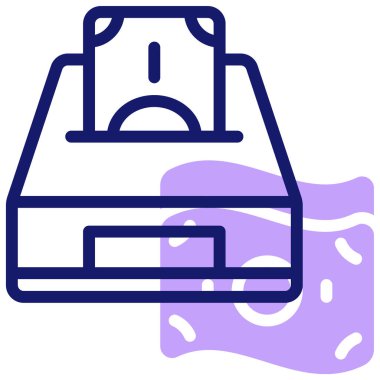 bağış kutusu simgesi, vektör illüstrasyonu basit tasarım