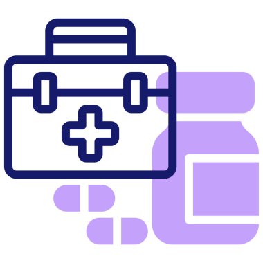 İlk yardım çantası. Basit resimleme