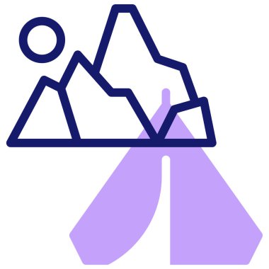 Dağlar. Web simgesi basit illüstrasyon