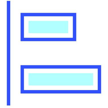 Yatay Hizalama Sol modern simge, vektör illüstrasyonu