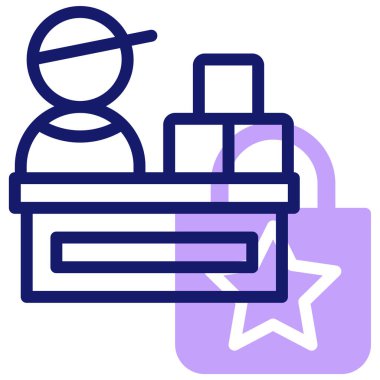 Satıcı web simgesi vektör illüstrasyonu