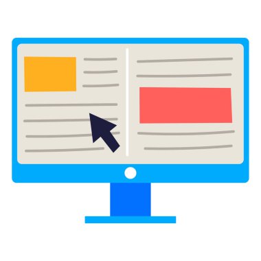 online laptop. Ağ simgesi. E-Kitap