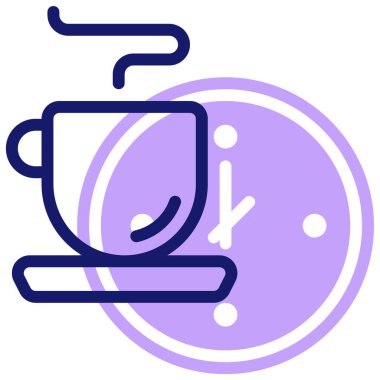 Kahve molası. Web simgesi basit illüstrasyon