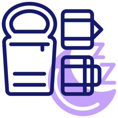 Uyku tulumu. Web simgesi basit illüstrasyon 