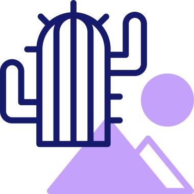 Kaktüs. Web simgesi basit illüstrasyon