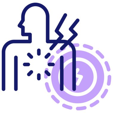 Göğüs ağrısı simgesi, vektör illüstrasyonu basit tasarım