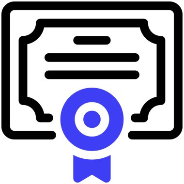 Sertifika simgesi, vektör illüstrasyonu basit tasarım