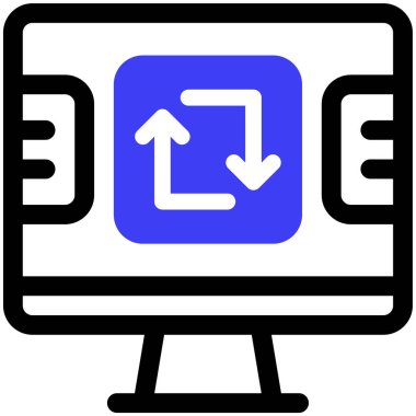 Bilgisayar monitörü. Basit resimleme