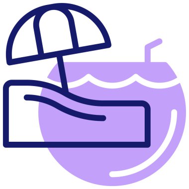 Plaj simgesinin vektör illüstrasyonu