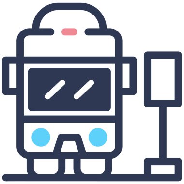 Otobüs. Web simgesi basit illüstrasyon