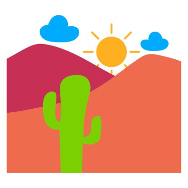 Çöl. Web simgesi basit illüstrasyon 