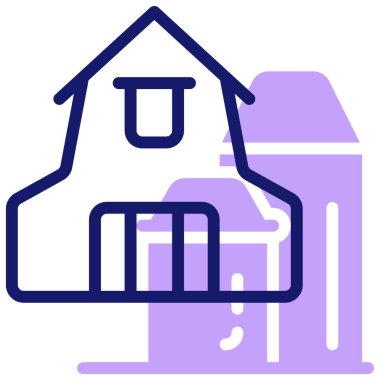 Ahır. Web simgesi vektör illüstrasyonu