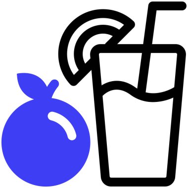 Meyve suyu paketi. Web simgesi basit illüstrasyon 